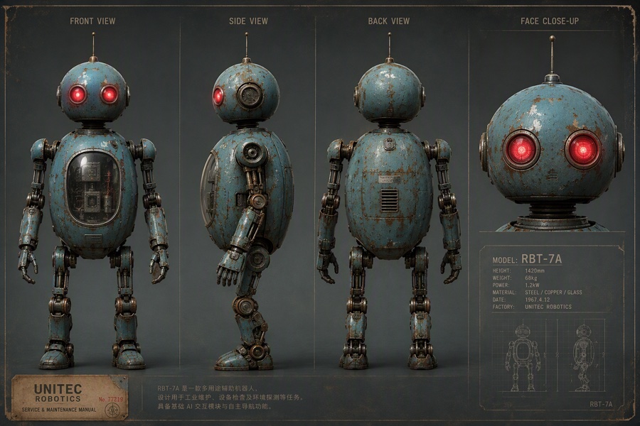 Guardian robot and grandmother, nine-shot storyboard · Reference image · image4 grandma