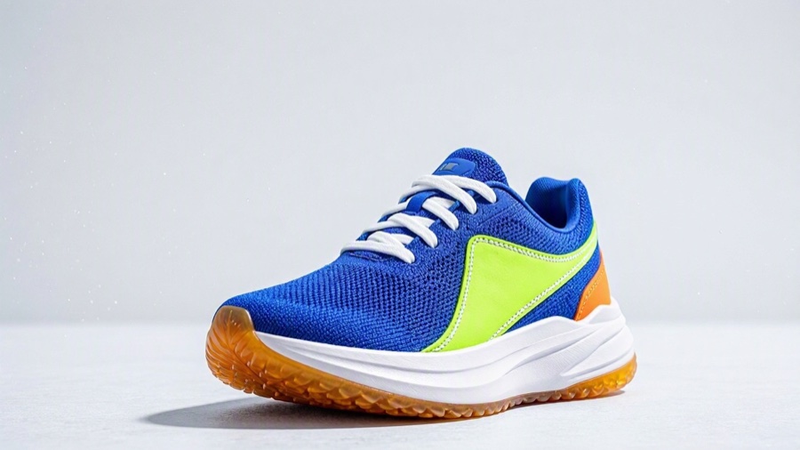 Running shoe, dust on landing · First frame · 首帧