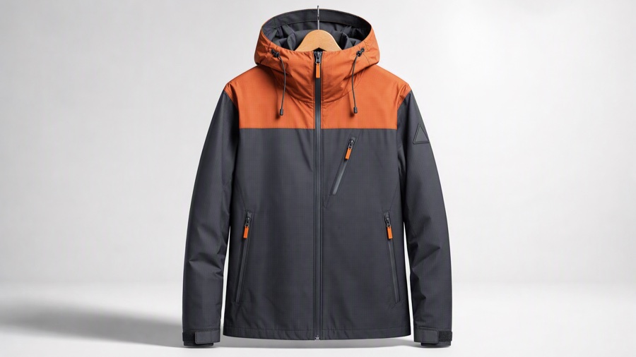 Hardshell jacket haul with an on-camera presenter, after the frame-locked product was put on a body · First frame · 首帧