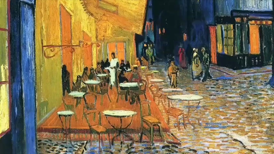 Extend a clip through a window into a gallery · Reference video · video3 inside painting